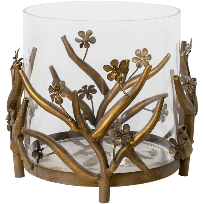 Clayre & Eef 6GL3060 Farol color oro Ø 33x28 cm