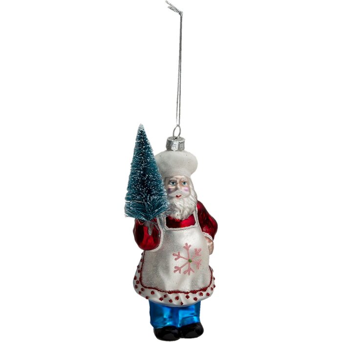 Clayre & Eef 6GL3326 Colgante Bisutería Papá Noel Rojo, Azul 9x5x16 cm