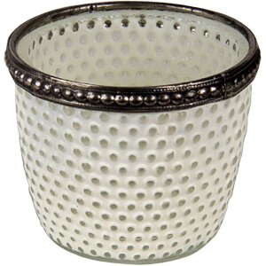 Clayre & Eef 6GL3329 Portavelas de Cristal Blanco...
