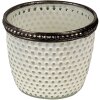 Clayre & Eef 6GL3329 Portavelas de Cristal Blanco Ø 7x6 cm