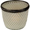 Clayre & Eef 6GL3329 Portavelas de Cristal Blanco Ø 7x6 cm
