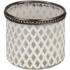 Clayre & Eef 6GL3331 Portavelas de Cristal Blanco Ø 8x7 cm