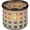 Clayre & Eef 6GL3332 Portavelas de Cristal Blanco Ø 8x7 cm