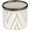 Clayre & Eef 6GL3333 Portavelas de Cristal Blanco Ø 8x7 cm