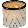 Clayre & Eef 6GL3333 Portavelas de Cristal Blanco Ø 8x7 cm