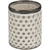 Clayre & Eef 6GL3339 Portavelas de Cristal Blanco Ø 7x8 cm