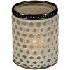 Clayre & Eef 6GL3339 Portavelas de Cristal Blanco Ø 7x8 cm