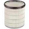 Clayre & Eef 6GL3340 Portavelas de Cristal Blanco Ø 8x9 cm
