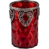 Clayre & Eef 6GL3350 Portavelas de Cristal Rojo Ø 9x14 cm