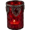 Clayre & Eef 6GL3350 Portavelas de Cristal Rojo Ø 9x14 cm