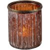 Clayre & Eef 6GL3356 Portavelas de Cristal Marrón Ø 10x12 cm