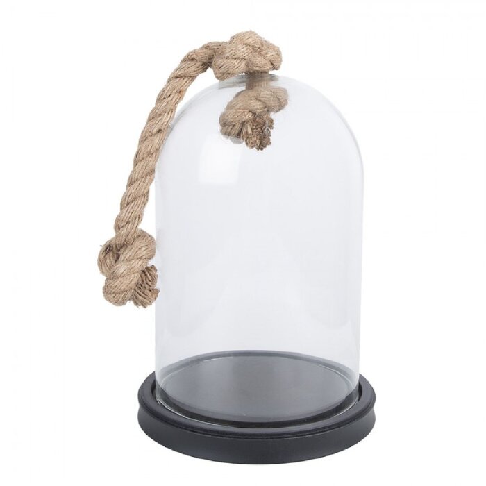 Clayre & Eef 6GL3367 Campana de vidrio negra 17x17x28 cm