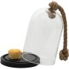 Clayre & Eef 6GL3367 Campana de vidrio negra 17x17x28 cm