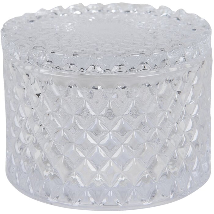 Clayre & Eef 6GL3391 Bombonera con tapa Transparente Ø 11x8 cm