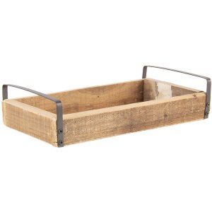 Clayre & Eef Bandeja Decorativa (Juego de 3) Marrón 35x20x5 - 30x15x5 - 25x10x5 cm