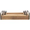 Clayre & Eef Bandeja Decorativa (Juego de 3) Marrón 35x20x5 - 30x15x5 - 25x10x5 cm