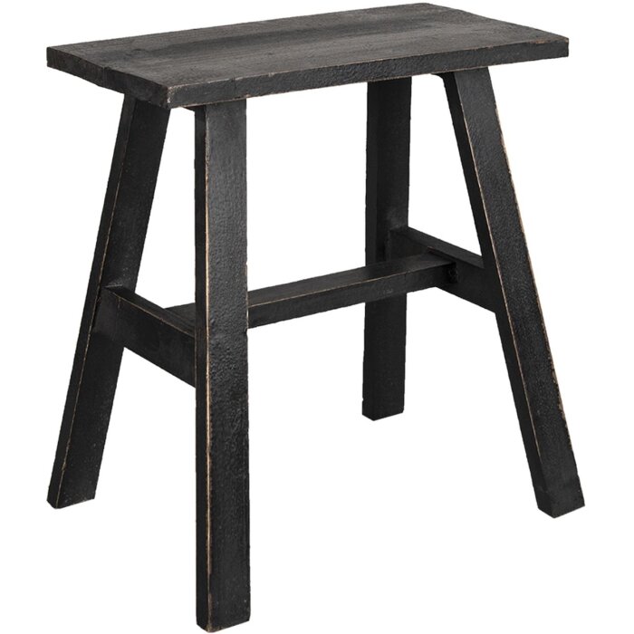 Clayre & Eef 6H2056 Taburete decorativo negro 42x28x43 cm