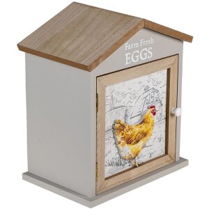 Clayre & Eef 6H2060 Huevera Casa Marrón 19x13x23 cm
