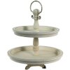 Clayre & Eef 6H2079 Estantería 2 pisos Beige Ø 30x36 cm