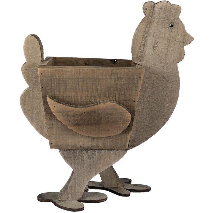 Clayre & Eef 6H2096 Maceta de interior Gallina Marrón 35x18x40 cm