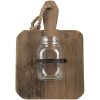 Clayre & Eef 6H2116 Jarrón de cristal con soporte Marrón 23x13x33 cm