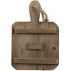 Clayre & Eef 6H2116 Jarrón de cristal con soporte Marrón 23x13x33 cm