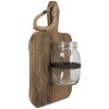 Clayre & Eef 6H2116 Jarrón de cristal con soporte Marrón 23x13x33 cm