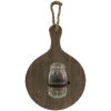 Clayre & Eef 6H2117 Jarrón de cristal con soporte Marrón 27x13x38 cm