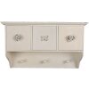 Clayre & Eef 6H2123 Perchero de Pared 3 Ganchos Blanco 41x12x24 cm