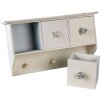Clayre & Eef 6H2123 Perchero de Pared 3 Ganchos Blanco 41x12x24 cm