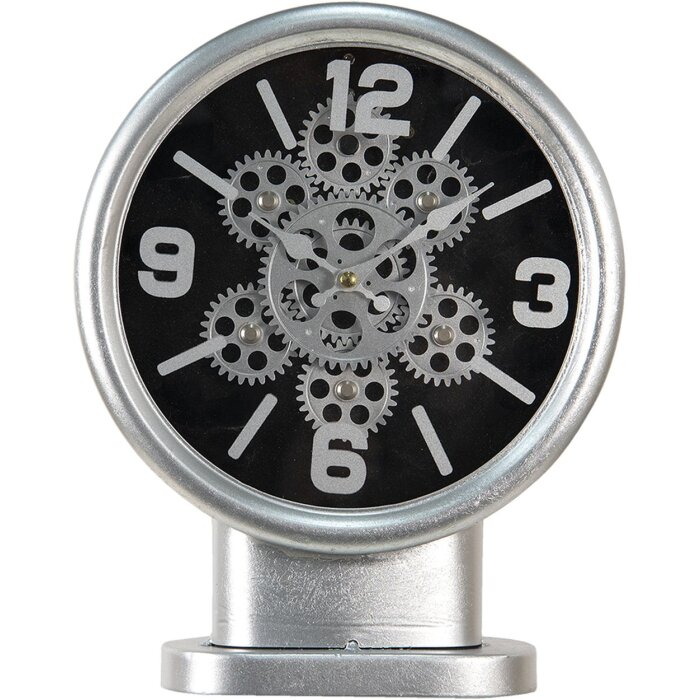 Clayre & Eef 6KL0746 Reloj de sobremesa color plata 24x8x30 cm