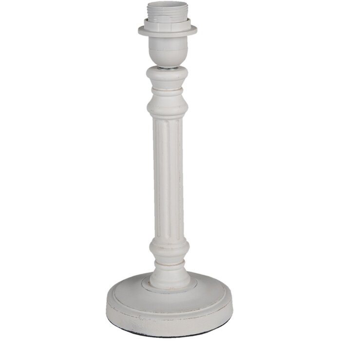 Clayre & Eef 6LMP743 Pie de Lámpara Sobremesa Blanco Ø 13x32 cm E27-máx 1x40W