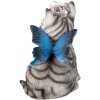 Clayre & Eef 6PR3351 Gato decorativo Blanco, Gris 12x10x15 cm