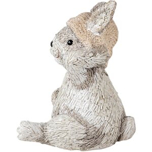 Clayre & Eef 6PR3493 Conejo Decorativo Gris 11x9x13 cm