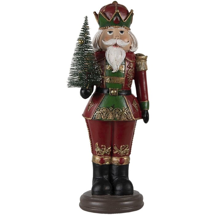 Clayre & Eef 6PR4745 Decoración Navideña Estatua Cascanueces Rojo 13x10x32 cm