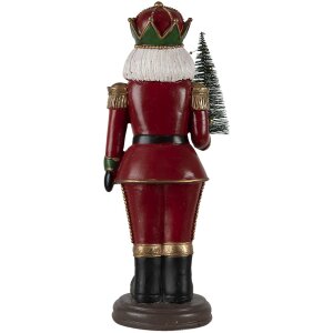 Clayre & Eef 6PR4745 Decoración Navideña Estatua Cascanueces Rojo 13x10x32 cm