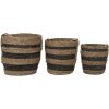 Clayre & Eef 6RO0549 Juego de 3 cestas de almacenaje marrón Ø 33x33 cm