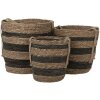 Clayre & Eef 6RO0549 Juego de 3 cestas de almacenaje marrón Ø 33x33 cm