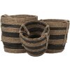 Clayre & Eef 6RO0549 Juego de 3 cestas de almacenaje marrón Ø 33x33 cm
