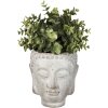 Clayre & Eef 6TE0364L Macetero Interior Buda Gris 15x14x17 cm