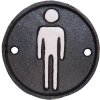 Clayre & Eef 6Y1980 WC Sign Hombres Marrón Ø 8 cm