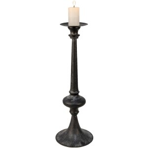 Clayre & Eef 6Y4468 Candelero Negro Ø 15x45 cm