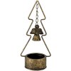 Clayre & Eef 6Y4512 Portavelas Árbol de Navidad Color Cobre 10x8x24 cm