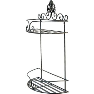 Clayre & Eef 6Y4677 Estante de pared 33x16x53 cm Negro