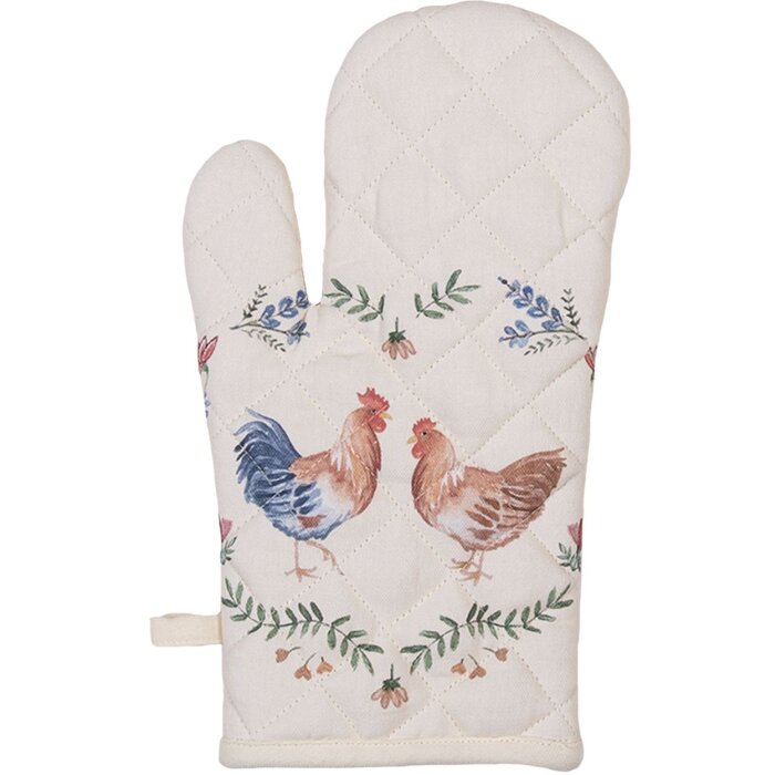 Clayre & Eef CAR44 Guantes de Horno Beige 18x30 cm