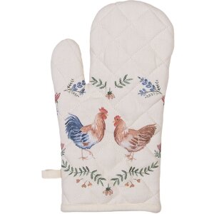 Clayre & Eef CAR44 Guantes de Horno Beige 18x30 cm