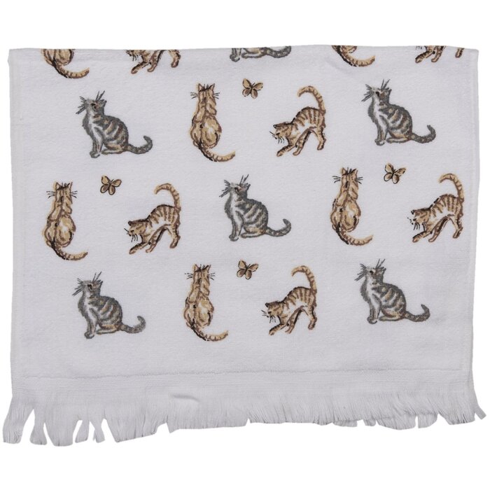 Clayre & Eef CT015 Toalla de Huéspedes Blanca 40x66 cm
