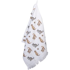 Clayre & Eef CT015 Toalla de Huéspedes Blanca 40x66 cm