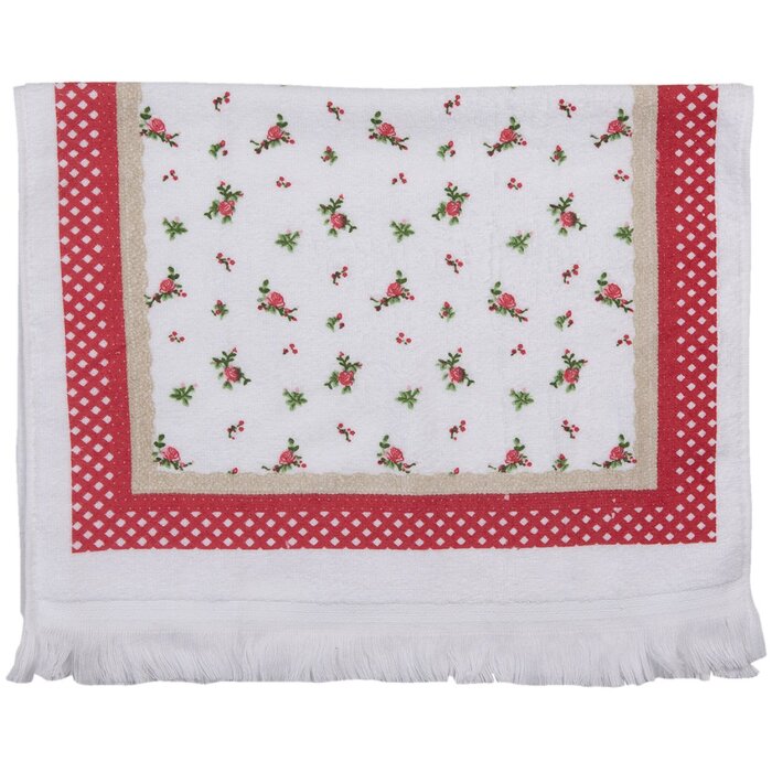 Clayre & Eef CT022 Toalla de Huéspedes Blanca 40x66 cm