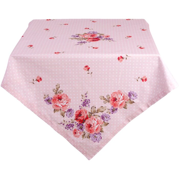 Clayre & Eef DTR01 Mantel Cuadrado Rosa, Lila 100x100 cm